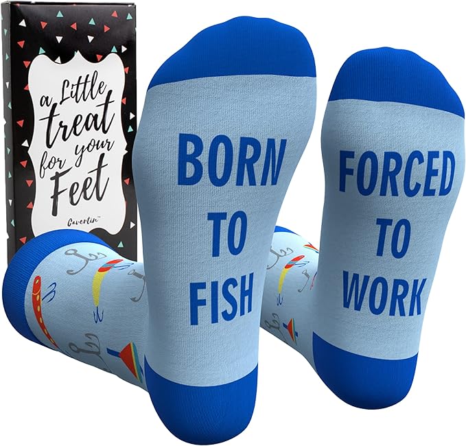 Cavertin Men's Funny Socks Hunting Fishing Football Baseball Gaming Golf Taco Pizza Bacon Christmas Gift for Men