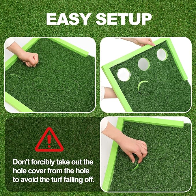 Golf Putting Mat, Practice Golf Putting Green Training Aid for Indoor, Outdoor at Home, Office, Backyard with Putter and Balls 9.84 ft