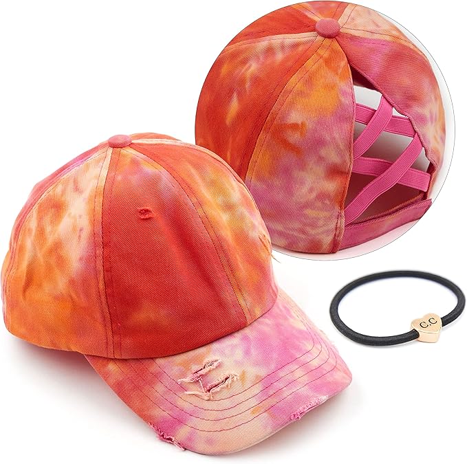 C.C Ponycap Messy High Bun Ponytail Adjustable Glitter Mesh Trucker Baseball Cap