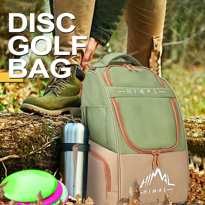 HIMAL HIMAL Disc Golf Bag Holds 22+ Discs, Durable Disc Golf Backpack with Large Capacity, and Multiple Storage Pockets