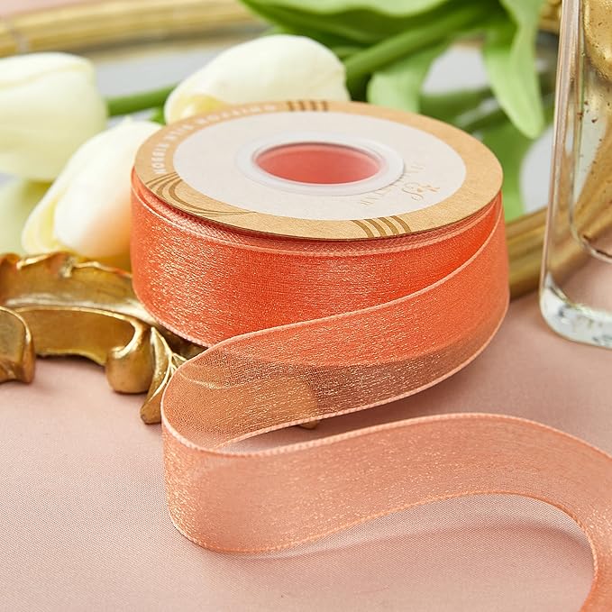 1 Inch Wide Sheer Chiffon Ribbon - Image 2