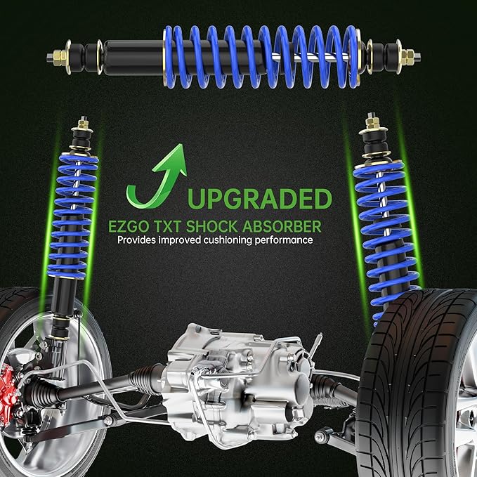 10L0L Heavy Duty Coil Springs Golf Cart Front/Rear Shock Absorber Kit for EZGO TXT, Medalist 1994-up Gas or Electric, OEM# 70928-G01 70630-G01 76418-G01 70248-G01 70324-G01 76419-G01 (Blue)