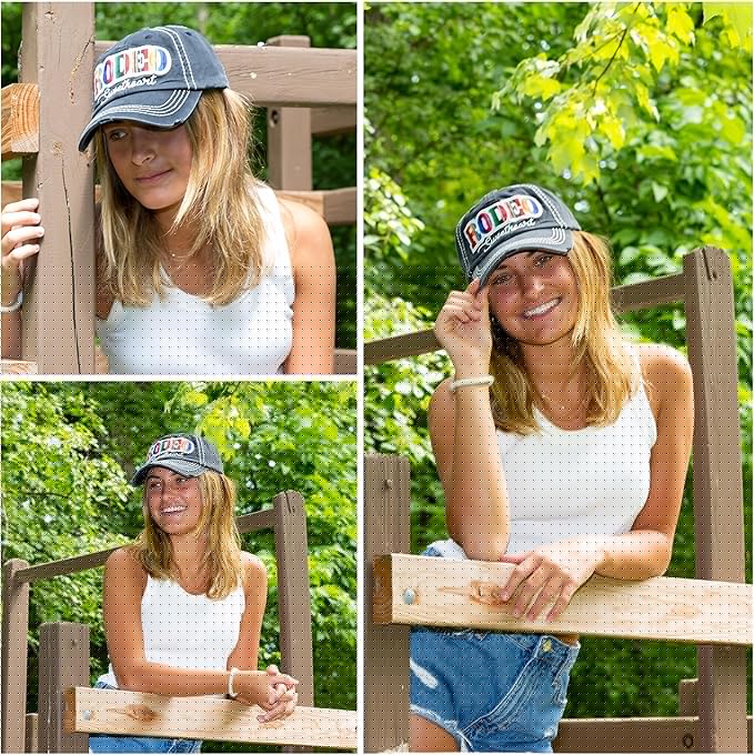 Funky Junque Distressed Vintage Baseball Cap - Embroidered Patch Women's Hat - Holiday, Lifestyle & Patriotic Designs
