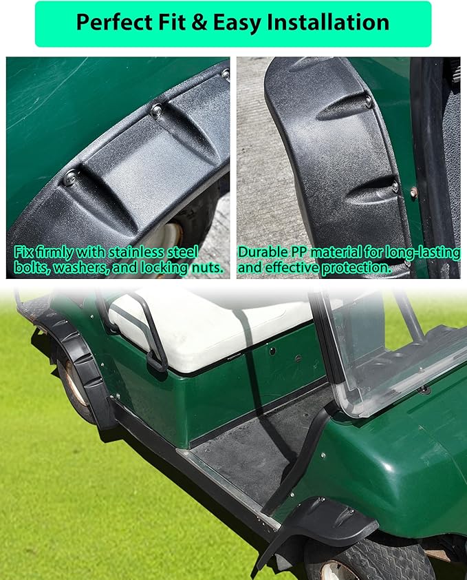 Fender Flares for Yamaha Golf Cart G14 G16 G19 G20 G22 Accessories, Front Rear One-Piece Mud Flups Mud Guards for Yamaha Standard and Unmodified G14-G22 Golf Carts Bodies Only, 4PCS