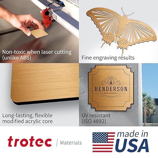 Trotec | Metallic Looking Acrylic Sheet | 12"x24"x1/16, Name Plate | USA Made - Image 3