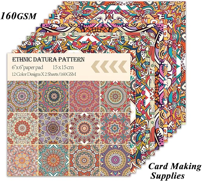 24 Sheets 12 Designs Scrapbook Paper Pad, Scrapbooking DIY Decorative - Image 3