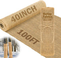 Buryeah 40 Inch x 100 ft Burlap Fabrics Roll Natural Jute Burlap Tree Wraps by Buryeah