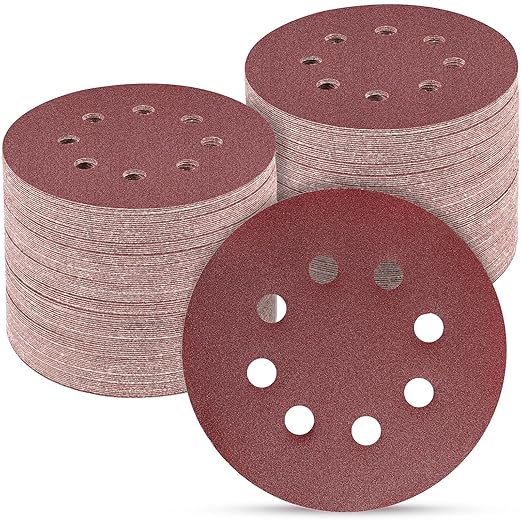 100 PCS 5 Inch Sanding Discs 400 Grit, Round Hook and Loop Sandpaper by POTUINOM