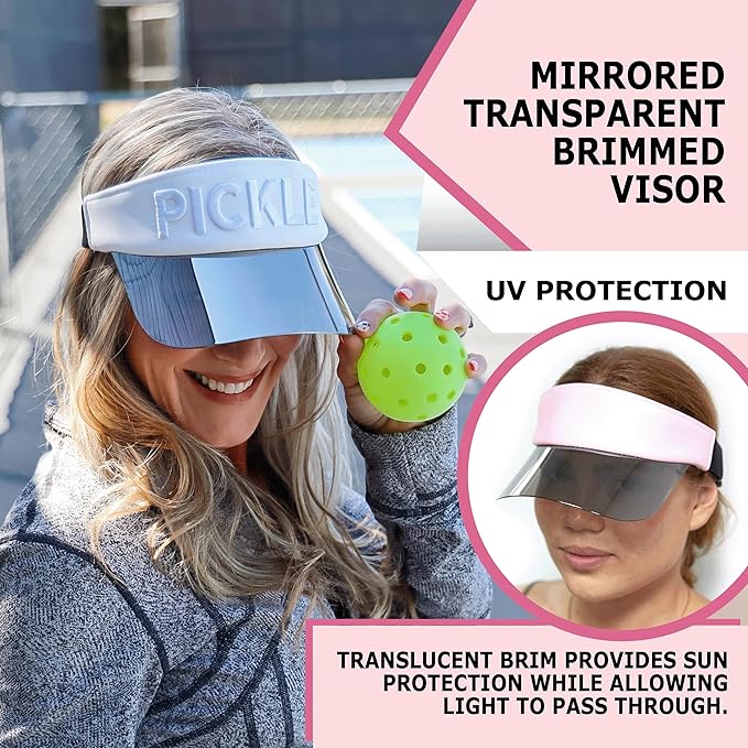 Funky Junque Women's UV 50 Adjustable Sun Visor - Golf Tennis Pickleball - Sports Themes Solid Colors Easter Pastels