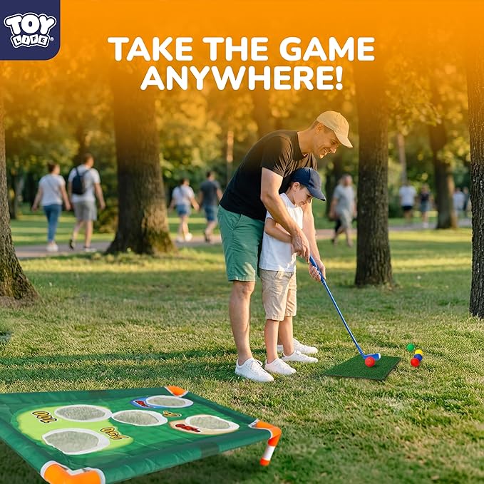 TOY Life Golf Cornhole Game Golf Corn Hole Set Chipping Golf Game Adults Kids Backyard Golf Game Golf Yard Corn Hole Game Golf Training Equipment Chipping Outdoor Indoor Golf (NO Club Included)