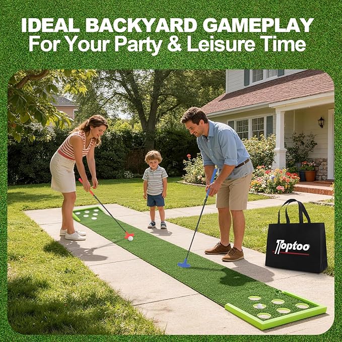 Golf Putting Mat, Practice Golf Putting Green Training Aid for Indoor, Outdoor at Home, Office, Backyard with Putter and Balls 9.84 ft