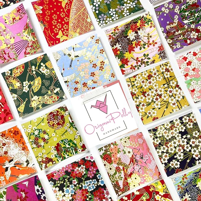50 Origami Paper Yuzen Washi Paper Different Patterns Japanese Print 3x3 inches - Image 9