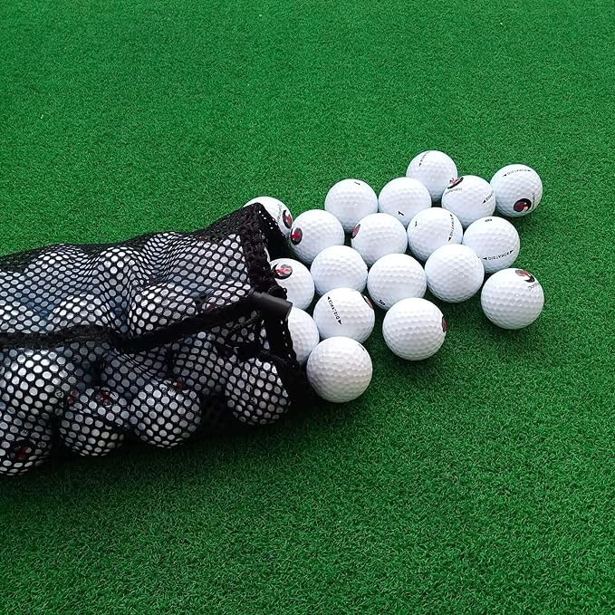 2-Pack Golf Ball & Pickleball Mesh Bag, Golf Balls Bag Sack, Multi-Purpose Net Pouch, Fit for Ping Pong, Table Tennis Ball, Bucket Balls, Household Small Tools Items Storage, Diving