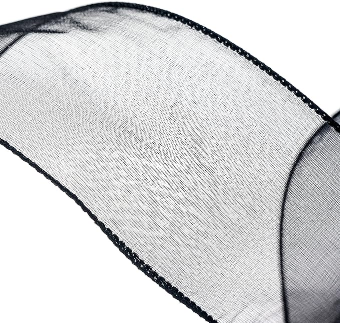 CT CRAFT LLC Sheer Organza Wired Ribbon 2.5" x 50Yards Black - Image 4