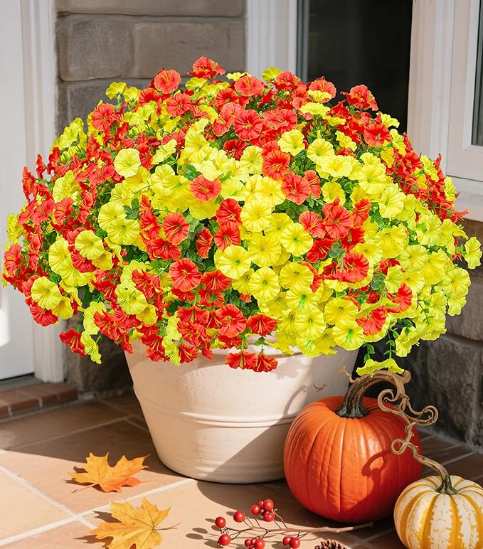 Fake Mums Fall Artificial Flowers Plants by Ivydale