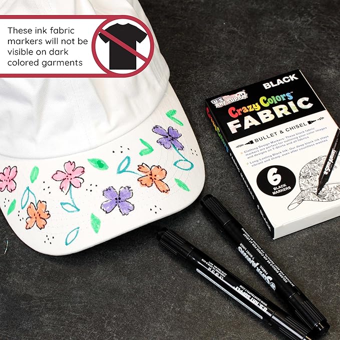 Super Markers Black Dual Tip Fabric & T-Shirt Markers - Image 6