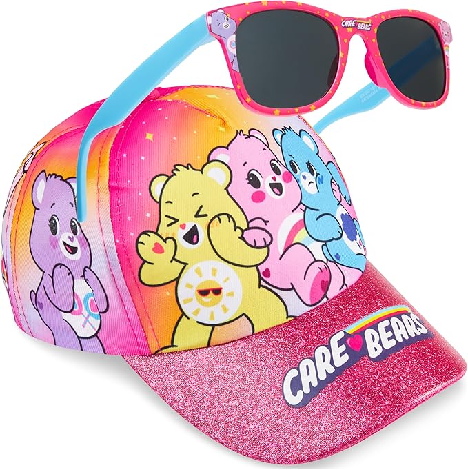 Hello Kitty | Disney Stitch | Care Bears Baseball Cap & Sunglasses for Girls UV400 Sun Protection Gifts for Girls