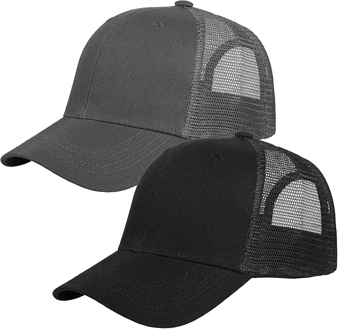 Falari Trucker Hat Baseball Cap Structured Plain Design 6 Panel, Adjustable Size