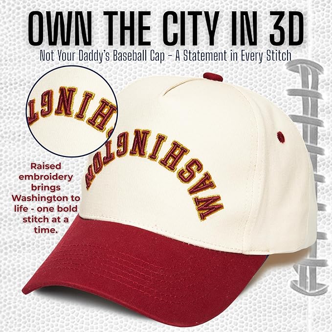 Funky Junque Upside Down City Trucker Hat for Men and Women – Unisex 3D Embroidered Gameday Baseball Cap, Retro Snapback Hats