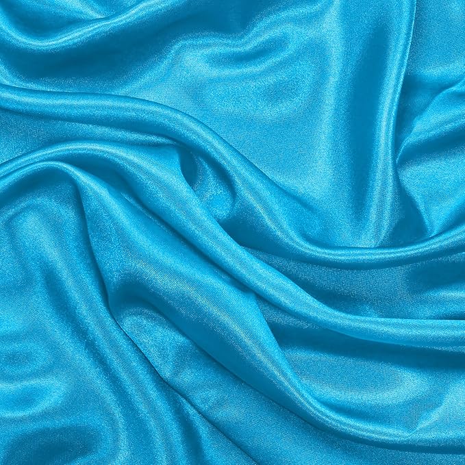 RUDONG M Aqua Blue Satin Fabric by The Yard, 1 Yard x 60 Inch Wide Silky - Image 7