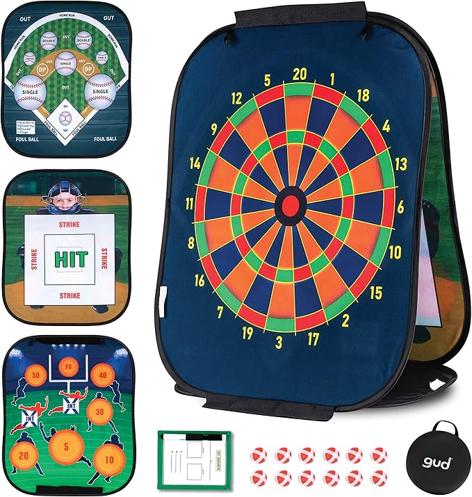 GUD Dart Board, Football & Baseball Games, Kids Birthday Party Dartboard by GUD