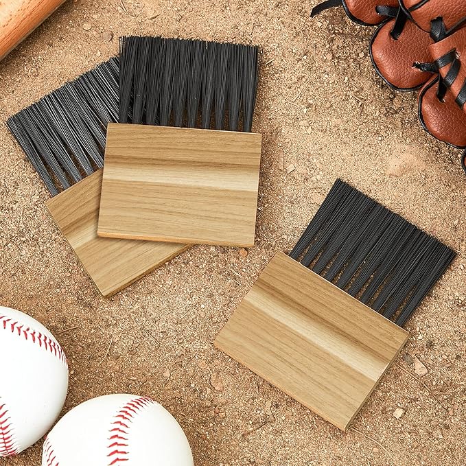 Suclain 3 Pieces Umpire Brush with Wood Handle Softball Baseball Home Plate Brush for Umpire Equipment Kit, Black 4.33 x 3.15 x 0.39 Inches