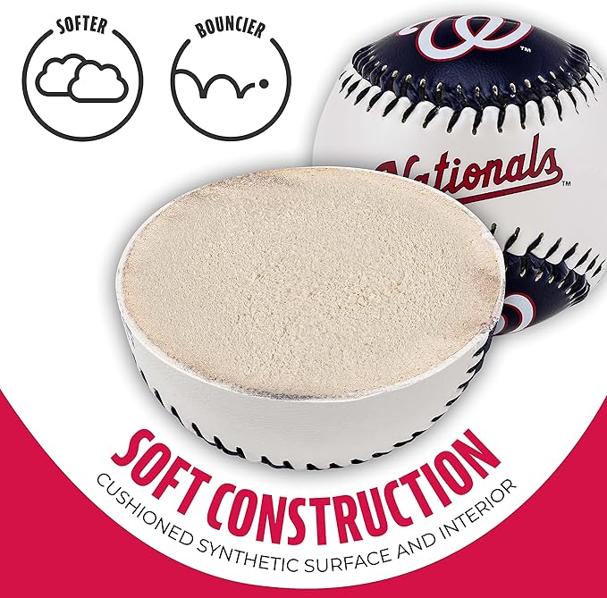 Franklin Sports MLB Team Soft Baseballs - Team Logo - Fan Shop Toy Baseball for Kids - Decoration for Desks and Office
