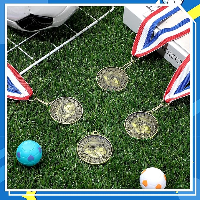 Misdary 12 Pack Medals with Neck Ribbons Team Participation Trophies for Kids Sports Awards Party Favors for Sports Competitions Celebration Gift