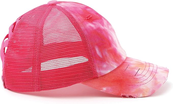 C.C Ponycap Messy High Bun Ponytail Adjustable Glitter Mesh Trucker Baseball Cap