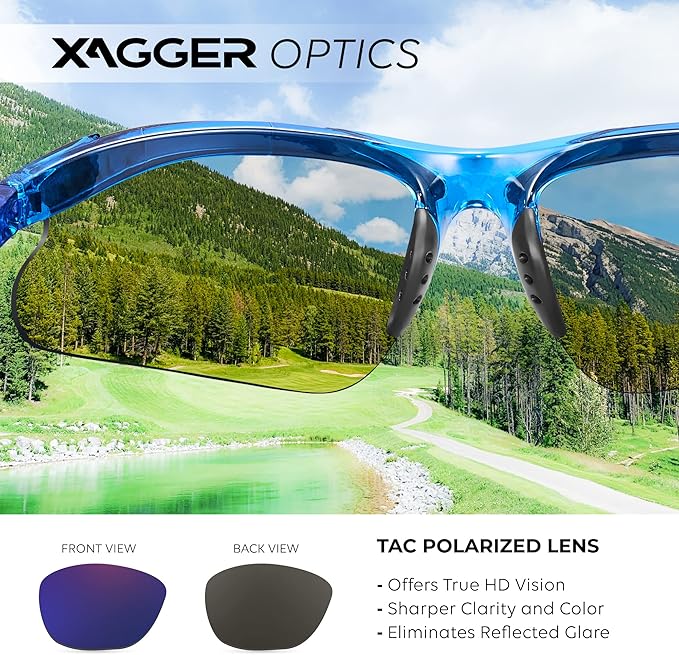 Xagger Kids Youth Polarized Sports Sunglasses for Boys Girls Baseball Softball Glasses TR90 Frame