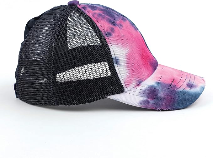 C.C Ponycap Messy High Bun Ponytail Adjustable Glitter Mesh Trucker Baseball Cap