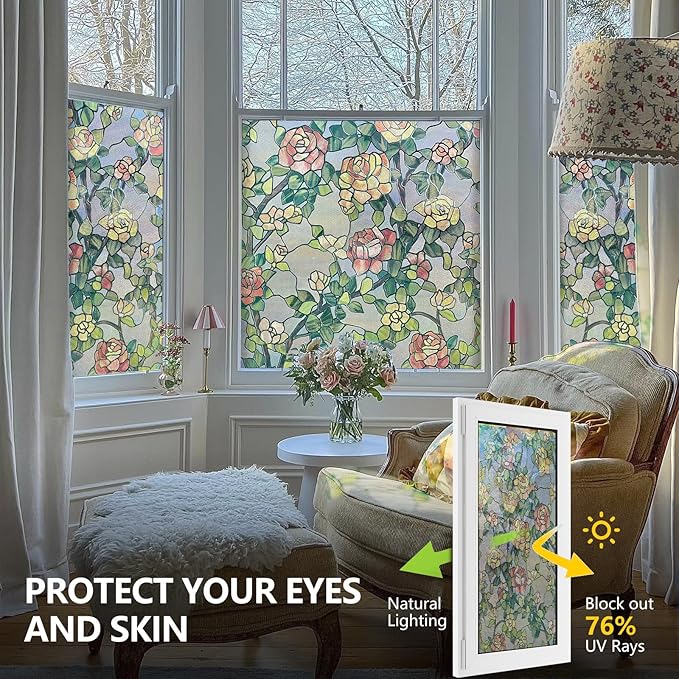 Stained Glass Window Film, 3D Decorative Window Privacy Film - Image 3