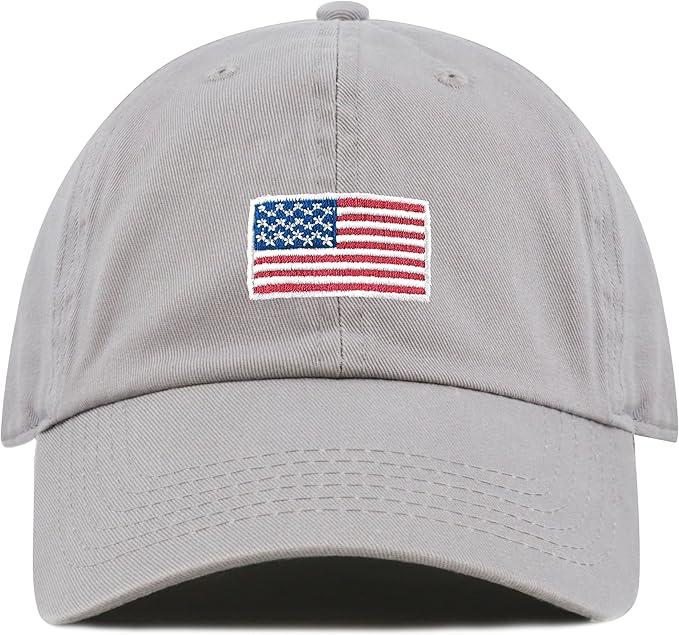 USA Flag & Embroidery Premium 100% Cotton Low Profile Adjustable Baseball Dad Cap