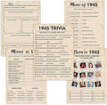 80th Birthday Party Games, Born in 1945 Games Bundle, Birthday Party Supplies by QUPT