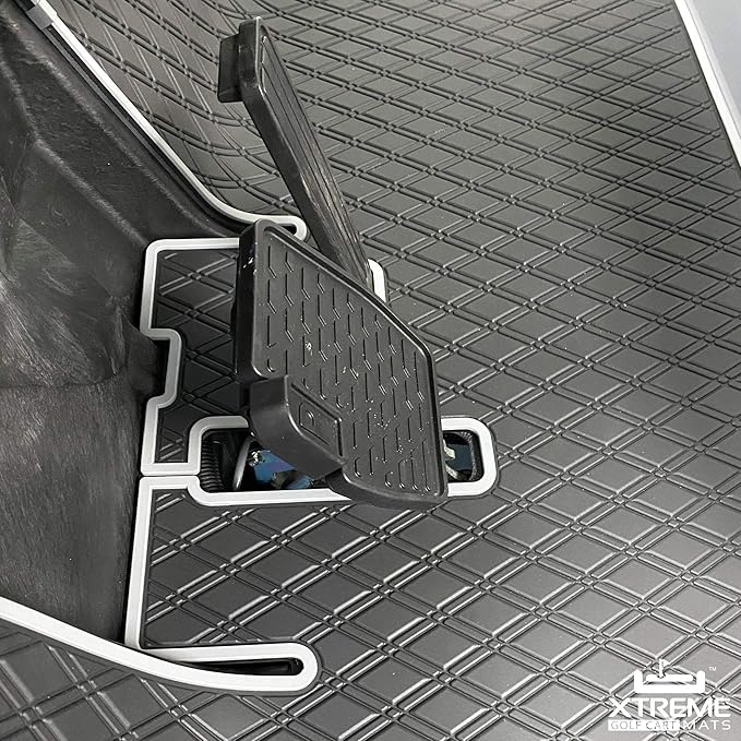 Xtreme MATS Golf Cart Rubber Floor Mat Compatible with Yamaha Drive2 EFI QuieTech Models Only (2017-2026) & UMAX Rally 4x4 - Black with Grey Trim