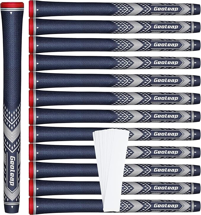Geoleap Golf Grips Set of 13- Soft Reduce Taper Design Provides High Traction and Performance,13 Golf Club Grips with 15 Tapes or with All Repair Kits for Choice.