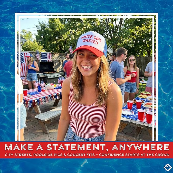 Funky Junque Premium Mesh Snapback Trucker Hat - Stylish Comfort for All - Patriotic, Humor & More