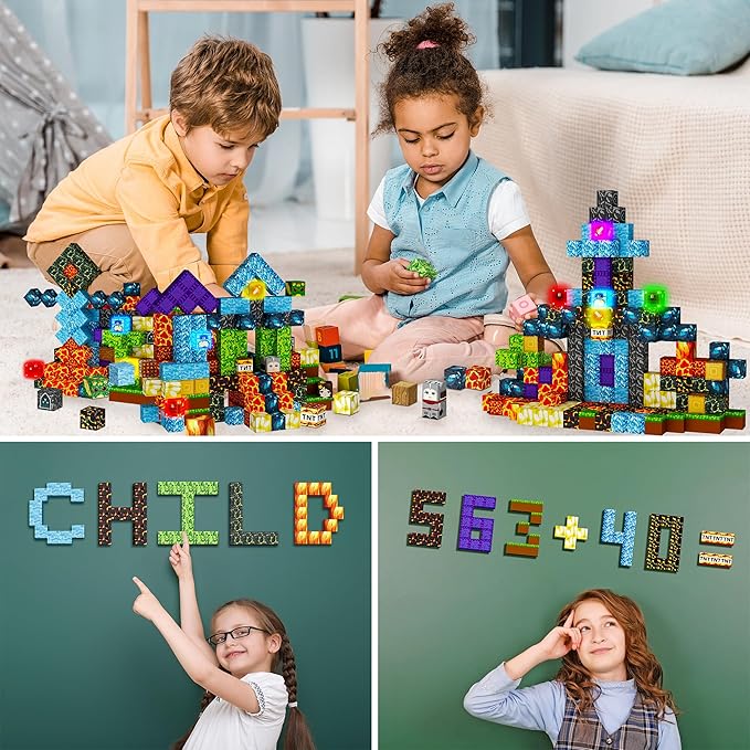 Magnetic Blocks 208 PCS Magnetic Building Blocks Cubes Gift Set - Image 6