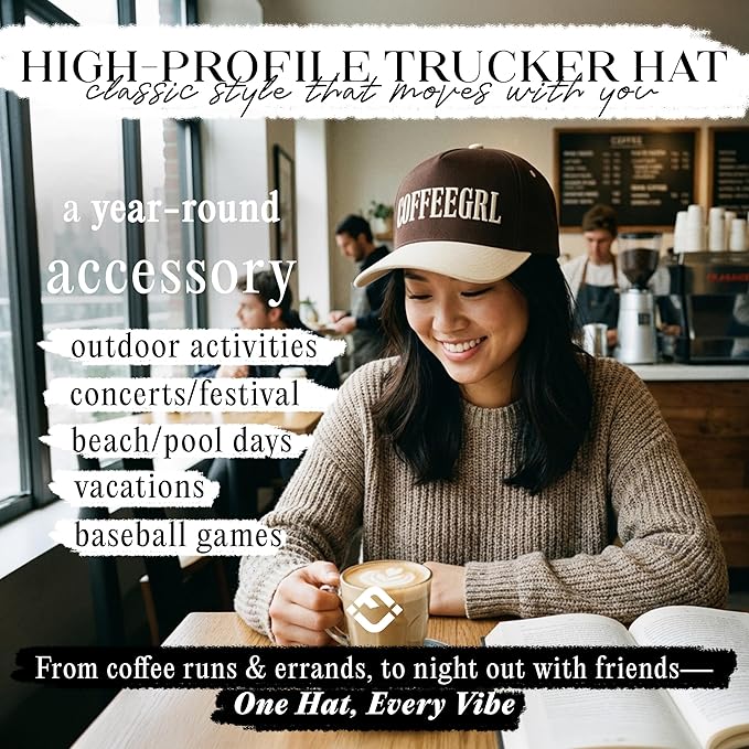 Funky Junque Trucker Hat Women Men 2-Tone Baseball Cap – Vintage Western Style Embroidered Snapback, Premium Cotton Blend