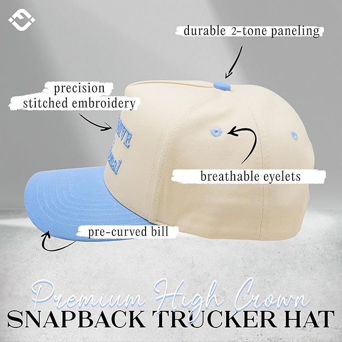 Funky Junque Trucker Hat Women Men 2-Tone Baseball Cap – Vintage Western Style Embroidered Snapback, Premium Cotton Blend
