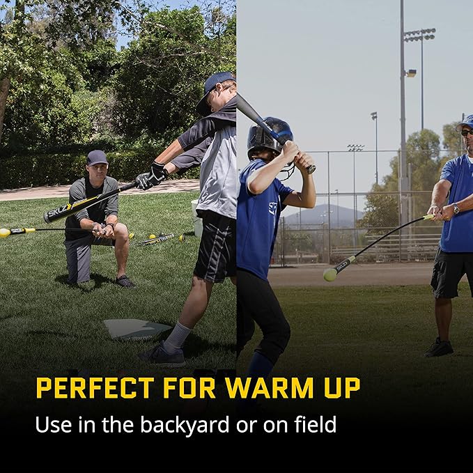 SKLZ Hitting Stick Batting Swing Trainer for Baseball and Softball, One-on-One Coaching Tool for Ball Contact, Hand-Eye Coordination, and Bat Speed