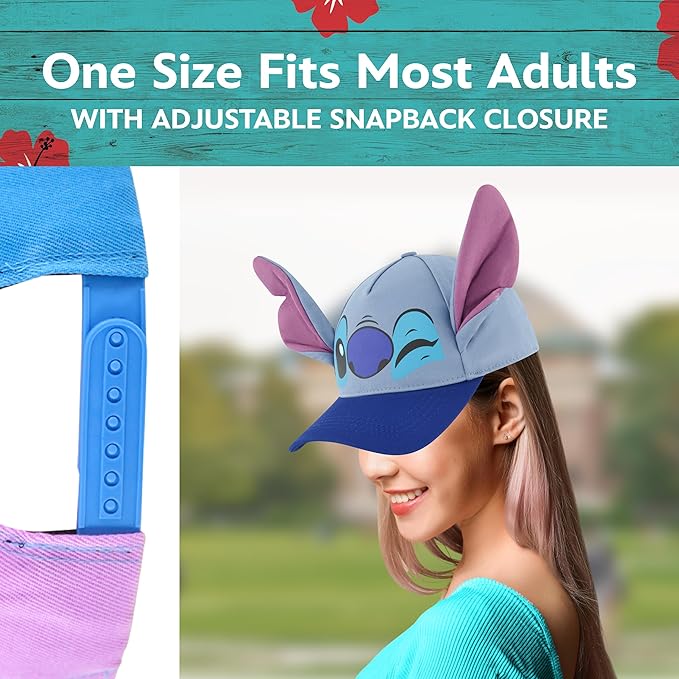 Disney Stitch Dad Hat, Adult Cotton Baseball Cap with Curved Brim