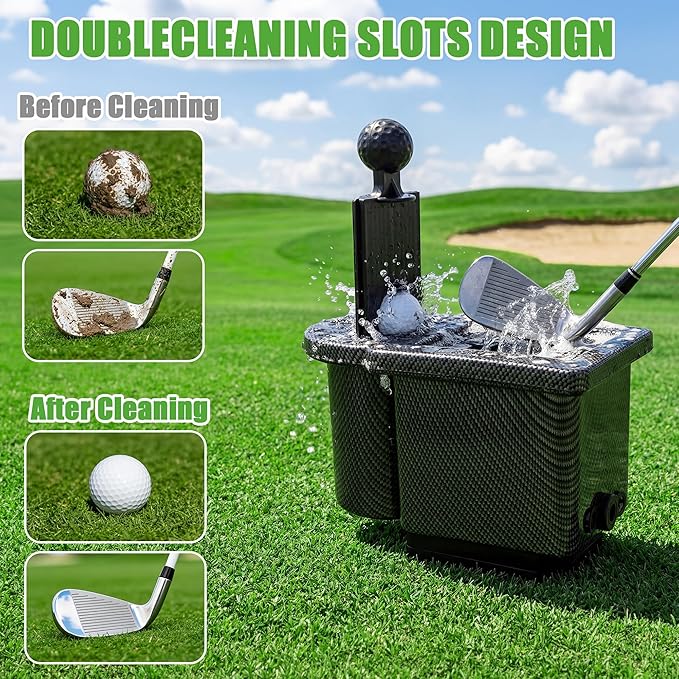 10L0L Golf Cart Ball Washer and Club Cleaner Kit, Detachable Golf Club Head and Ball Washer Golf Cleaner for EZGO Club Car Yamaha
