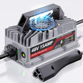 15 Amp 48 Volt Golf Cart Battery Charger for EZGO RXV & TXT - 3-Pin Triangular Plug, Smart Charger for Lead-Acid Batteries, IP67 Waterproof, Multi-Protection, Unique Design (Silver)