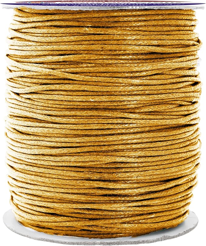Mandala Crafts 1.5mm 109 Yards Gold Cotton Waxed Cord by MandalaCrafts