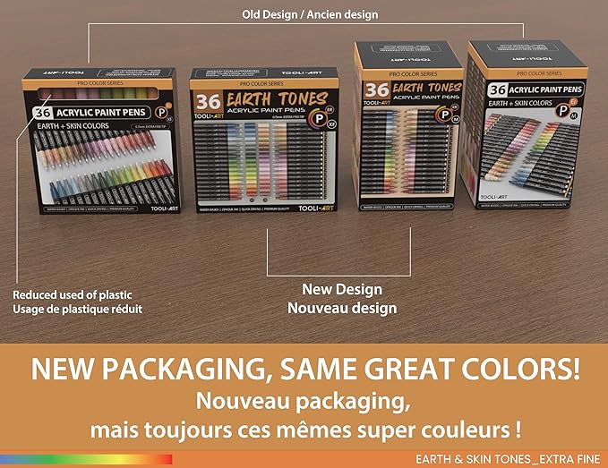 36 Acrylic Paint Pens Skin and Natural Earth Tone Marker Set - Image 3