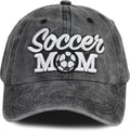 Distressed Soccer Mom Baseball Cap for Women, Adjustable Washed Embroidered Sun Hat for Mama