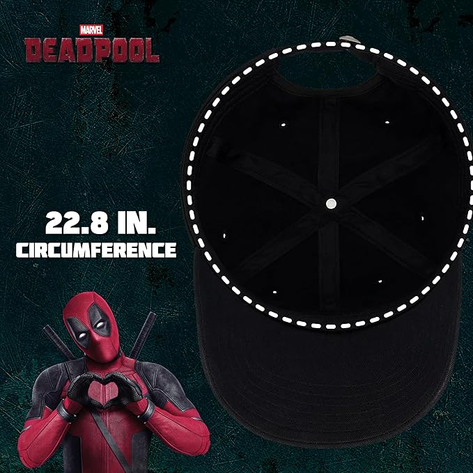 Marvel Deadpool Adjustable Baseball Hat with Curved Brim