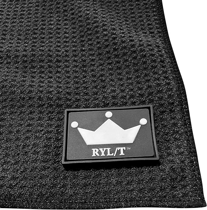 RYL/T Magnetic Golf Towel with Center Cut and Loop Attachment, Strong Magnet Attaches to Anything Metallic, Perfect Golf Bag or Cart Accessory