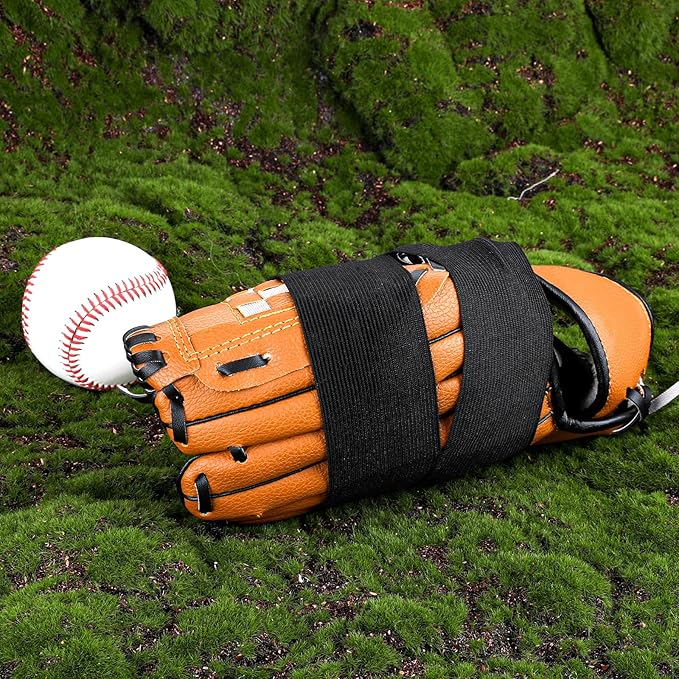 Glove Wrap Band, 4 PCS Baseball Glove Strap, Softball and Baseball Glove Strap Elastic Glove Wrap Softball Baseball Glove Accessories for Quickly Keep the Pocket Formed Fit All Gloves